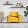 Sofa-kėdė, šviesiai geltona, 100x77x82 cm, velvetas, audinys