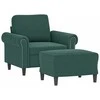 Sofa Krėslas su pakoja, tamsiai žalios spalvos, 60cm, aksomas