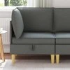 Kampinė Sofa su Saugykla Tamsiai pilka Audinys