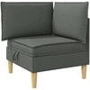 Kampinė Sofa su Saugykla Tamsiai pilka Audinys