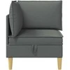 Kampinė Sofa su Saugykla Tamsiai pilka Audinys