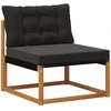 Sofa Lauko sofos komplektas 4 vnt. Natūrali ir juoda