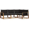 Sofa Lauko sofos komplektas 4 vnt. Natūrali ir juoda