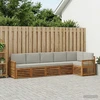 Sofa Lauko sofos komplektas 6 vnt. Natūrali ir šviesiai pilka