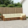 Sofa Lauko sofos komplektas 5 vnt. Natūralus ir grietinėlė