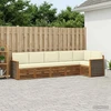 Sofa Lauko sofos komplektas 5 vnt. Natūralus ir grietinėlė