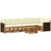 Sofa Lauko sofos komplektas 6 vnt. Natūralus ir grietinėlė