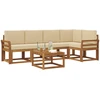 Sofa Lauko sofos komplektas 6 vnt. Natūralus ir bežinis
