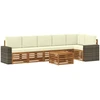 Sofa Lauko sofos komplektas 7 vnt. Natūralus ir grietinėlė