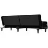 Sofa-lova su porankiais, juodos spalvos, audinys