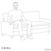 Sofa Mėlyna 196 x 81 x 87,5 cm Aksomas