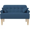 Sofa Minkštas kampas su mygtukų apmušalais Mėlyna 120 x 65 x 79 cm