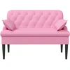 Sofa Minkštas kampas su mygtukų apmušalais Rožinė 111 x 68 x 80 cm