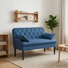 Sofa Minkštas kampas su mygtukų apmušalais Mėlyna 111 x 68 x 80 cm