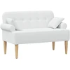 Sofa Minkštas kampas su mygtukų apmušalais Balta 120 x 65 x 79 cm