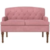 Sofa Minkštas kampas su mygtukų apmušalais Rožinė 111 x 65 x 79 cm