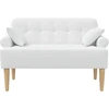 Sofa Minkštas kampas su mygtukų apmušalais Balta 120 x 65 x 79 cm