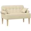 Sofa Minkštas kampas su mygtukų apmušalais Kreminė 120 x 65 x 79 cm