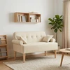 Sofa Minkštas kampas su mygtukų apmušalais Kreminė 120 x 65 x 79 cm