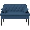 Sofa Minkštas kampas su mygtukų apmušalais Mėlyna 111 x 68 x 80 cm