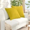 Sofa Pagalvės 2 pcs Geltona 60 x 60 cm Kordūrinis audinys