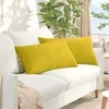 Sofa Pagalvės 2 pcs Geltona 80 x 40 cm Kordūrinis audinys