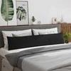 Sofa Pagalvės 2 pcs Juoda 200 x 40 cm audinys