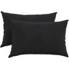 Sofa Pagalvės 2 pcs Juoda 60 x 40 cm Kordūrinis audinys