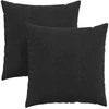 Sofa Pagalvės 2 pcs Juoda 60 x 60 cm Kordūrinis audinys