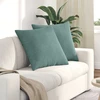 Sofa Pagalvės 2 pcs Jūrinė žalia 80 x 80 cm Kordūrinis audinys