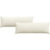 Sofa Pagalvės 2 pcs Kreminė 120 x 40 cm Kordūrinis audinys