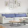 Sofa Pagalvės 2 pcs Džinsinės mėlynos 145 x 40 cm audinys