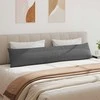 Sofa Pagalvės 2 pcs Tamsiai pilka 200 x 40 cm audinys
