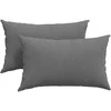Sofa Pagalvės 2 pcs Tamsiai pilka 50 x 30 cm audinys