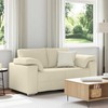 Dvitaškė sofa Smėlio 160 cm Lino mišinio audinys