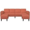 Sofa Raudona oranžinė 250 x 188 x 76 cm Kordūrinis audinys