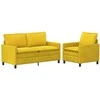 Sofa Sofos komplektas 2 pcs Geltona Aksomas