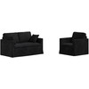 Sofa Sofos komplektas 2 pcs Juoda 138 x 78 x 80 cm Aksomas