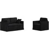 Sofa Sofos komplektas 2 pcs Juoda 138 x 78 x 80 cm Aksomas