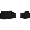 Sofa Sofos komplektas 2 pcs Juoda 158 x 78 x 80 cm Aksomas
