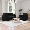 Sofa Sofos komplektas 2 pcs Juoda 158 x 78 x 80 cm Aksomas