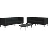 Svetainės sofa 2 pcs Juoda 194 x 74,5 x 70,5 cm Dirbtinė oda