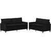 Sofa Sofos komplektas 2 pcs Juoda Aksomas