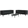 Svetainės sofa 2 pcs Juoda 194 x 74,5 x 70,5 cm Aksomas