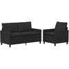 Sofa Sofos komplektas 2 pcs Juoda Aksomas