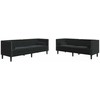 Svetainės sofa 2 pcs Juoda 194 x 74,5 x 70,5 cm Aksomas