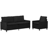 Sofa Sofos komplektas 2 pcs Juoda Aksomas