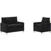 Sofa Sofos komplektas 2 pcs Juoda Poliesteris