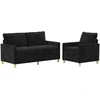 Sofa Sofos komplektas 2 pcs Juoda Poliesteris