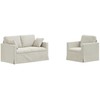 Sofa Sofos komplektas 2 pcs Kreminė 138 x 78 x 80 cm Aksomas